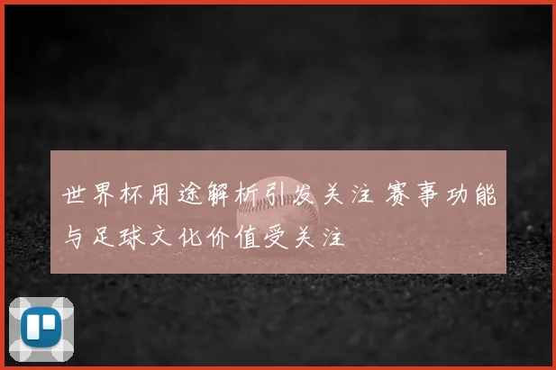世界杯用途解析引发关注 赛事功能与足球文化价值受关注